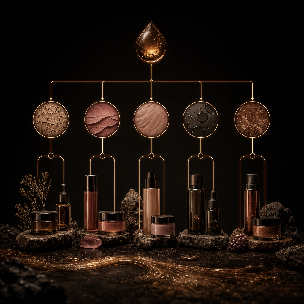 Decision tree for choosing truffle skincare by skin type
