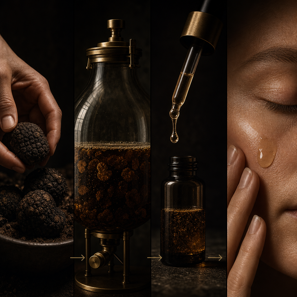 Black Truffle bio-fermentation and skincare application process